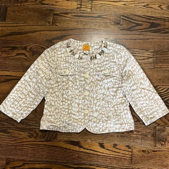 Ruby Rd Women's Gold Studded Short Jacket Size 10P - Picture 8 of 8